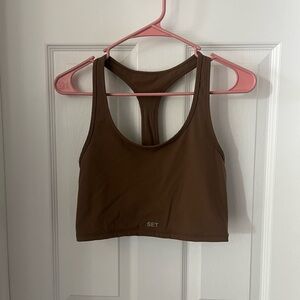 SET Active Brown Racerback Sports Bra
